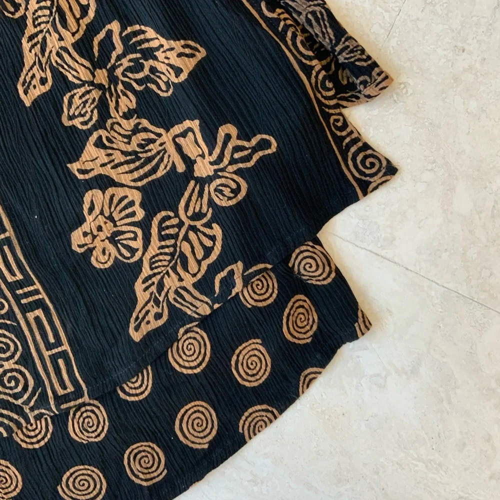 Passport Boho Black Dress w/Tan Spiral/Floral Design sz 2X - Picture 6 of 6